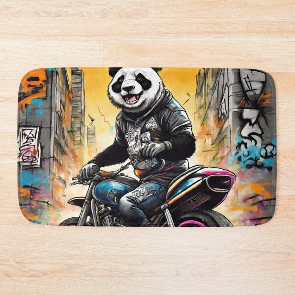 Item preview, Adorable Panda sitting on motorcycle  designed and sold by Lost Highway Horror..