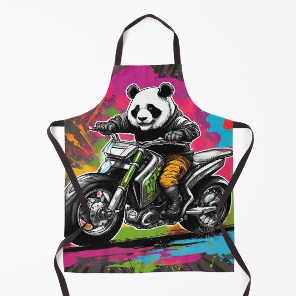 Item preview, Cute Panda sitting on motorcycle designed and sold by Lost Highway Horror..