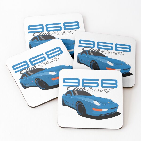Item preview, Porsche 968 Club Sport Illustration Blue designed and sold by blackdogshop.