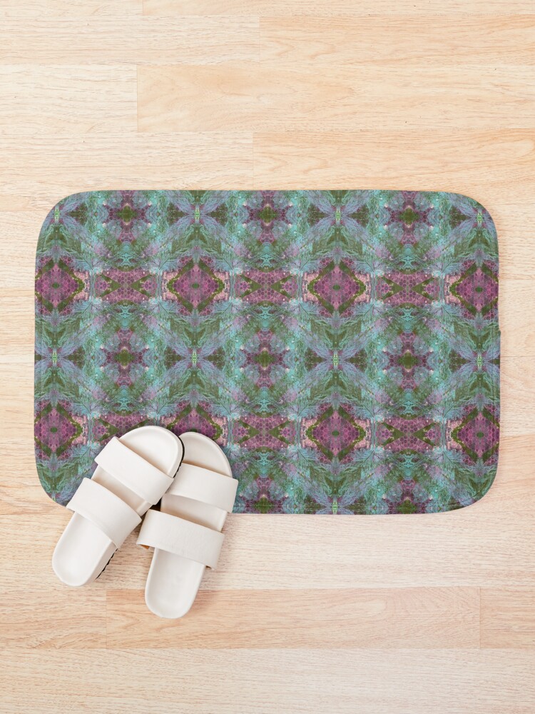 Thumbnail 1 of 6, Bath Mat, Everything Included Monoprint Pattern designed and sold by vallisrowe.
