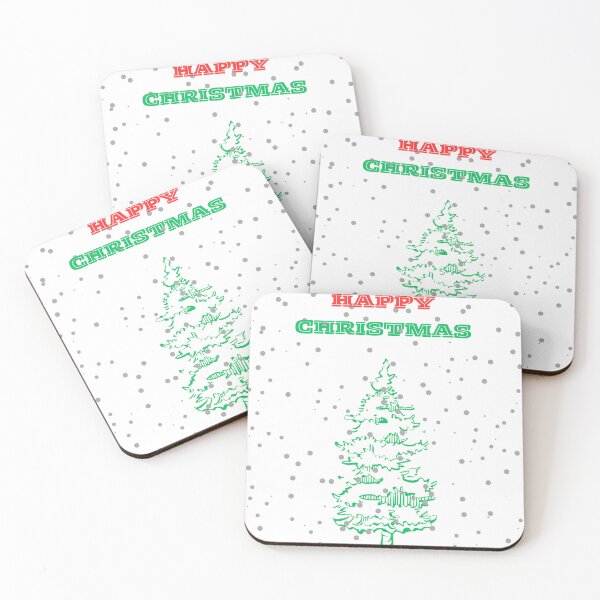Item preview, HAPPY CHRISTMAS WITH PIN TREES AND SNOW designed and sold by Za1zan.