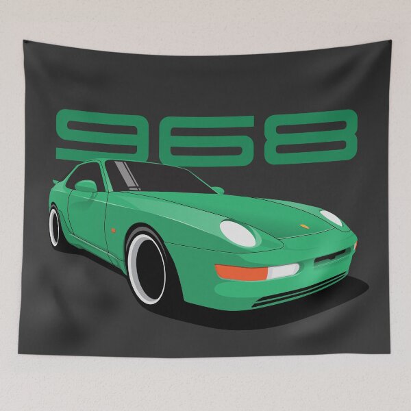 Item preview, Porsche 968 Illustration Mint Green designed and sold by blackdogshop.