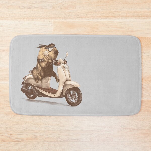 Item preview, Bull on a Scooter. Funny illustration designed and sold by dk-design85.