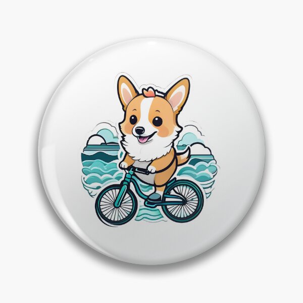 Item preview, Cute Corgi Riding Bicycle: A Delightful Doggy Adventure with Waves designed and sold by araeesha0315.