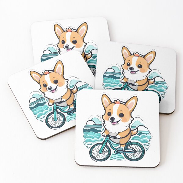 Item preview, Cute Corgi Riding Bicycle: A Delightful Doggy Adventure with Waves designed and sold by araeesha0315.