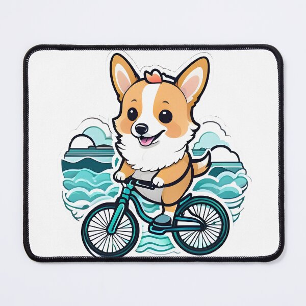 Item preview, Cute Corgi Riding Bicycle: A Delightful Doggy Adventure with Waves designed and sold by araeesha0315.