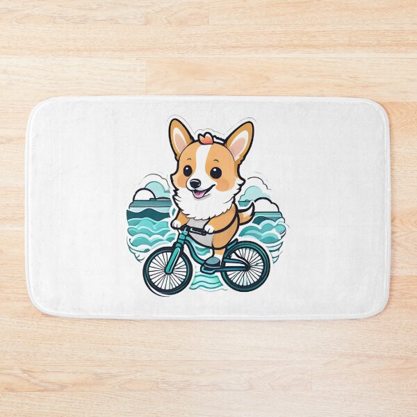 Item preview, Cute Corgi Riding Bicycle: A Delightful Doggy Adventure with Waves designed and sold by araeesha0315.
