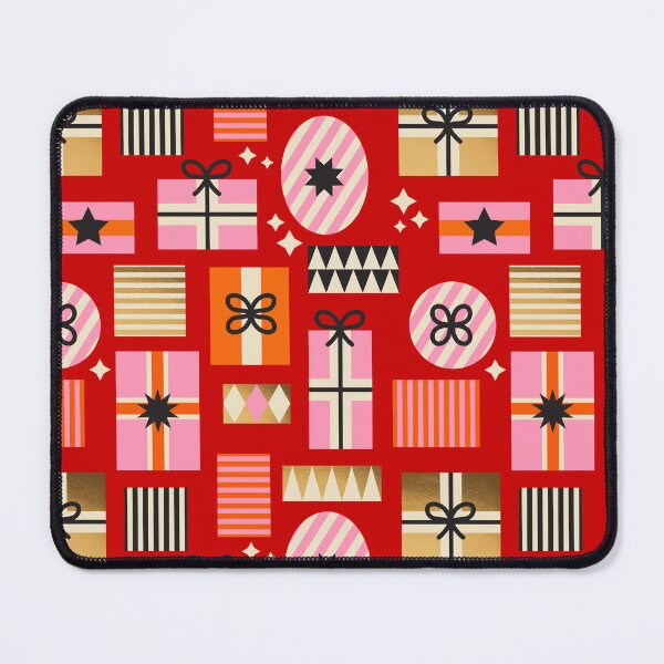 Item preview, Retro Geometric Christmas Gift pattern 3. pink, orange and gold one RED designed and sold by Dominiquevari.