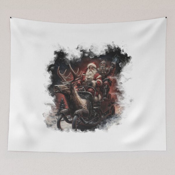 Item preview, Heavy Metal Santa With Sleigh Sleigher #1 designed and sold by LastHighwayTees.