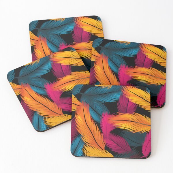 Item preview, Vibrant Feather Pattern, Bold Colorful Abstract Art designed and sold by inkArtistryfine.