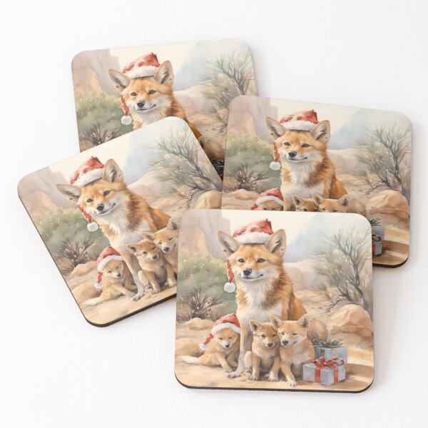 Item preview, Christmas Dingoes (watercolor) designed and sold by Samuelsboro.
