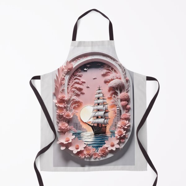 Item preview, Pink Papercut Flowers And Tall Ship designed and sold by BrightC.
