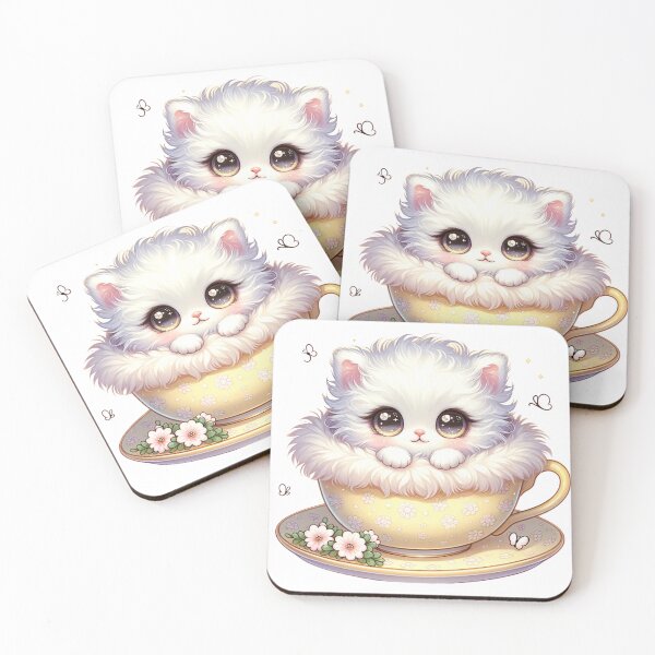 Item preview, ☆★ Kitten in a Cup (White) ★☆ WhimWhamWorld ✿#StayWhimsical designed and sold by whimwhamworld.