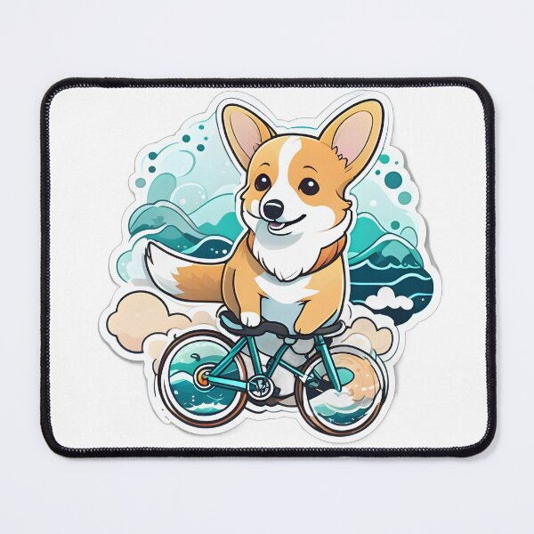 Item preview,  Cute Corgi Riding Bicycle: A Delightful Doggy Adventure with Waves designed and sold by araeesha0315.