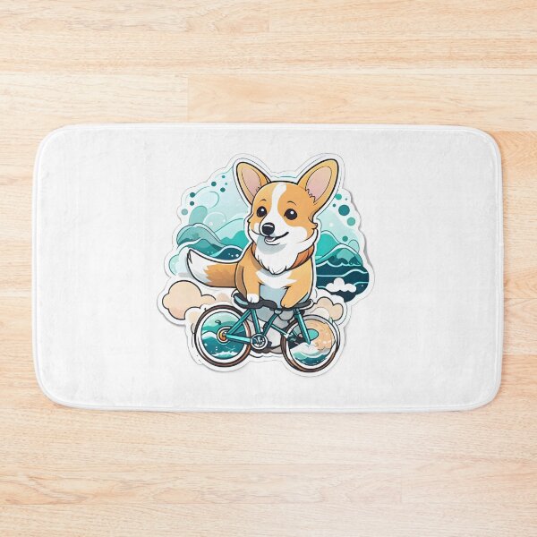 Item preview,  Cute Corgi Riding Bicycle: A Delightful Doggy Adventure with Waves designed and sold by araeesha0315.