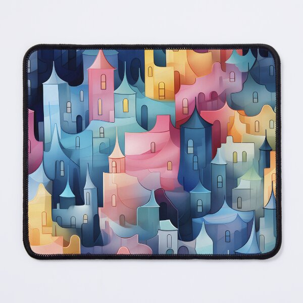 Item preview, Colorful seamless pattern of buildings designed and sold by inkArtistryfine.