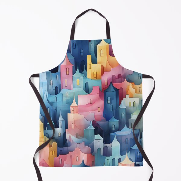 Item preview, Colorful seamless pattern of buildings designed and sold by inkArtistryfine.