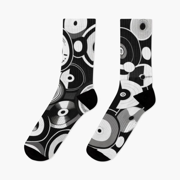 Item preview, Vinyl Records Black and White Retro Music Pattern designed and sold by musicgeniusart.