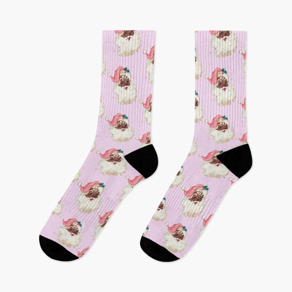 Item preview, Retro Black Santa Claus Mid Century Modern Cute Pink Santa designed and sold by PUFFYP.