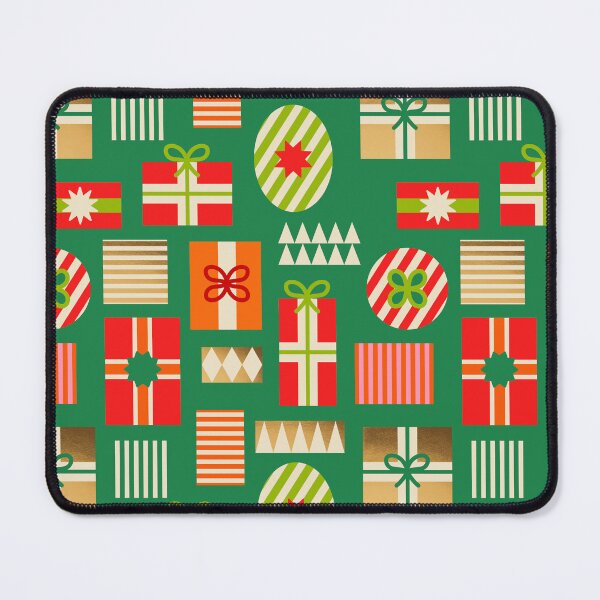 Item preview, Retro Geometric Christmas Gift pattern 4. pink and orange on GREEN designed and sold by Dominiquevari.