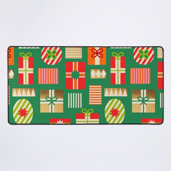Item preview, Retro Geometric Christmas Gift pattern 4. pink and orange on GREEN designed and sold by Dominiquevari.