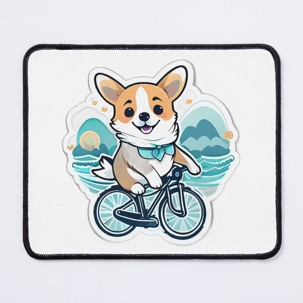 Item preview, Cute Corgi Riding Bicycle: A Delightful Doggy Adventure with Waves designed and sold by araeesha0315.