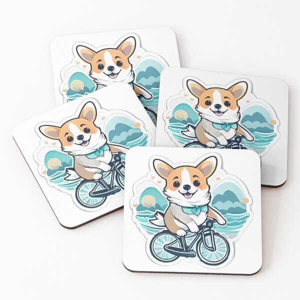 Item preview,  Cute Corgi Riding Bicycle: A Delightful Doggy Adventure with Waves designed and sold by araeesha0315.
