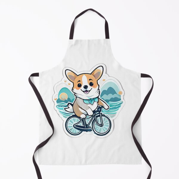 Item preview, Cute Corgi Riding Bicycle: A Delightful Doggy Adventure with Waves designed and sold by araeesha0315.