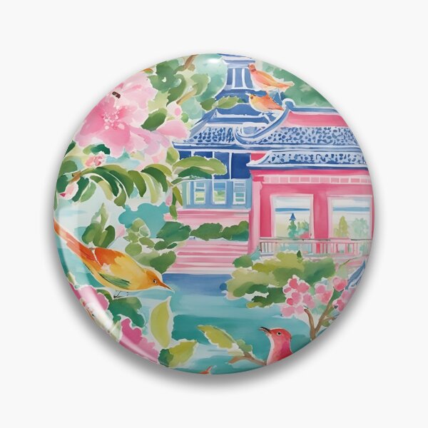 Artikelvorschau, Chinoiserie-Garten im Grandmillennial-Stil entworfen und verkauft von SophieClimaArt.