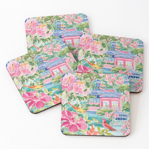 Item preview, Grandmillennial style chinoiserie garden designed and sold by SophieClimaArt.
