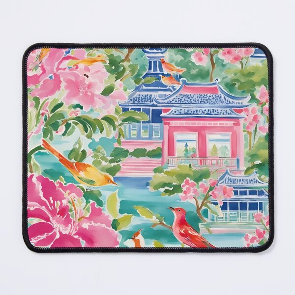 Item preview, Grandmillennial style chinoiserie garden designed and sold by SophieClimaArt.