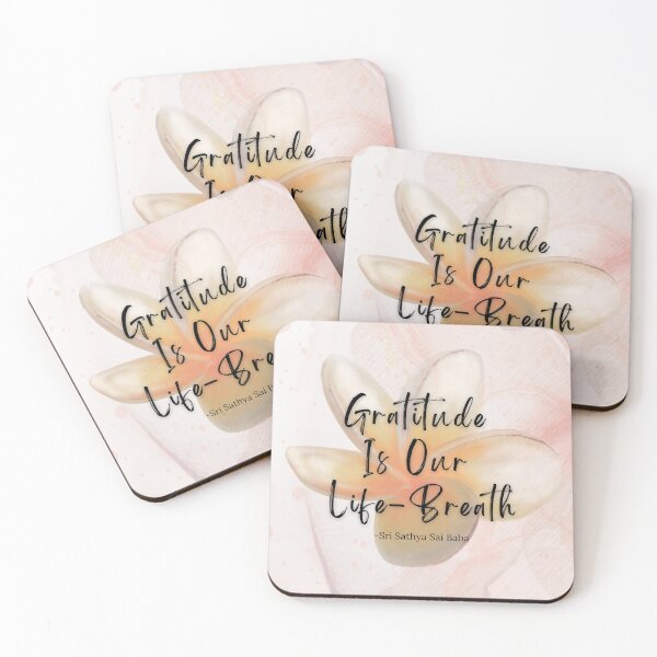 Item preview, Motivational Quote by Sathya Sai Baba / Gratitude Is Our Life-Breath designed and sold by cosmoasisart.
