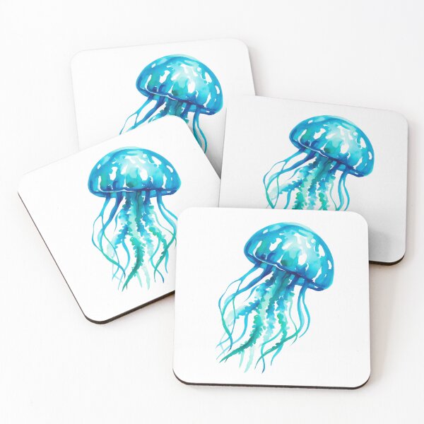Item preview, Blue Watercolor Jellyfish designed and sold by BrightTide.