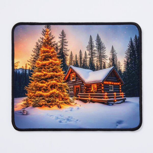 Item preview, Twilight Winter Log Cabin designed and sold by Earth Nature Creations.