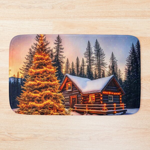 Item preview, Twilight Winter Log Cabin designed and sold by Earth Nature Creations.