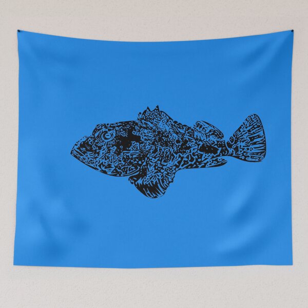 Item preview, Red Scorpionfish Rock Cod Black Design  designed and sold by designsasstultd.