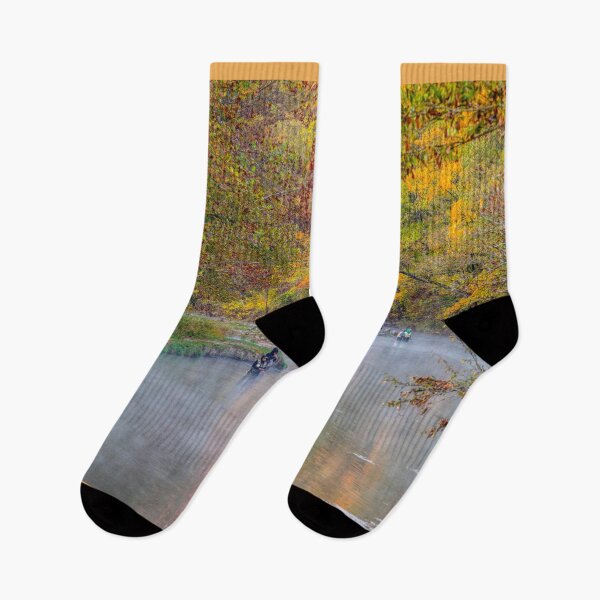 Item preview, Fly Fishing Foggy Autumn Morning designed and sold by mljdwhite.