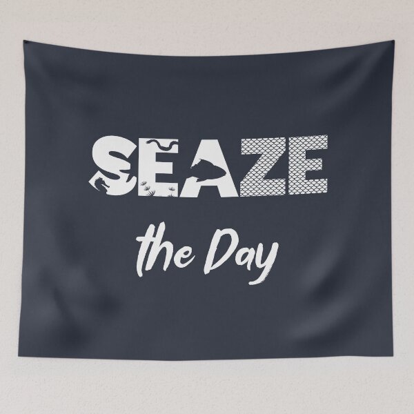 Item preview, Seaze the Day - Sea and Ocean Lover Pun (White Design) designed and sold by Spiprinto.