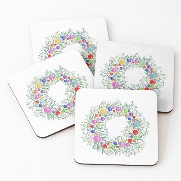 Item preview, Colorful Bauble Christmas Wreath designed and sold by portosabbia.