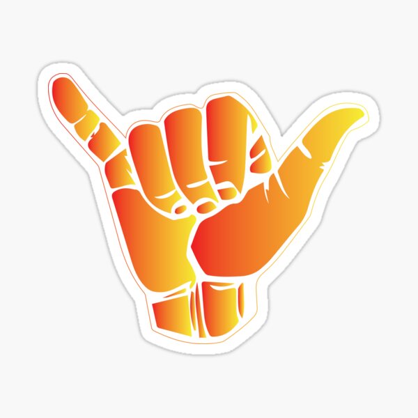 "Red and Yellow Shaka" Sticker for Sale by ajderosset Redbubble
