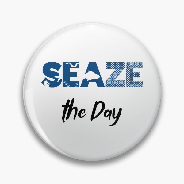 Item preview, Seaze the Day - Sea and Ocean Lover Pun (Blue and Black Design) designed and sold by Spiprinto.