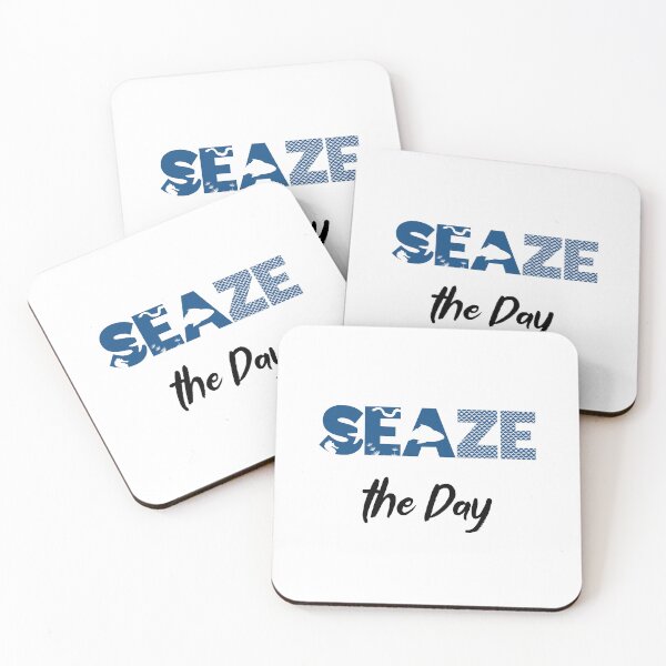 Item preview, Seaze the Day - Sea and Ocean Lover Pun (Blue and Black Design) designed and sold by Spiprinto.
