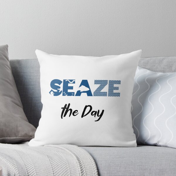 Item preview, Seaze the Day - Sea and Ocean Lover Pun (Blue and Black Design) designed and sold by Spiprinto.