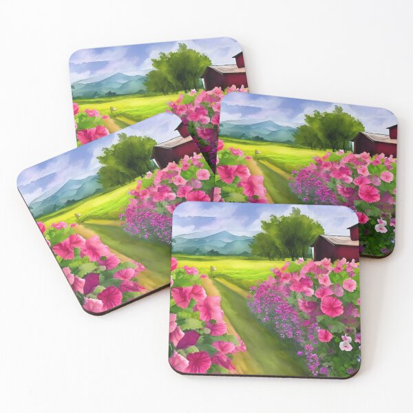 Item preview, Hollyhocks On The Farm designed and sold by Paw's Arts.