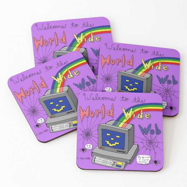 Item preview, Welcome to the Worldwide Web Vintage Computer Retro Inspired Illustration Rainbow Art designed and sold by Intergalactic Unicorn: Art by Anna Schmidt.