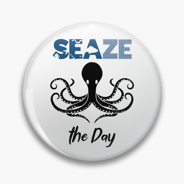 Item preview, Seaze the Day - Octopus, Sea, and Ocean Lover Pun (Blue and Black Design) designed and sold by Spiprinto.