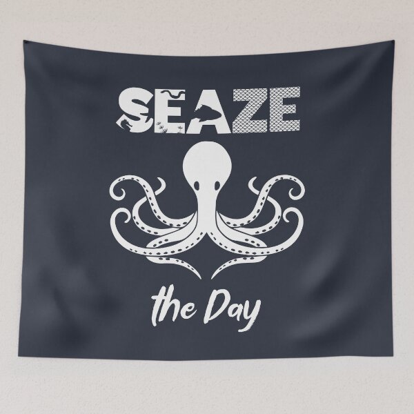 Item preview, Seaze the Day - Octopus, Sea, and Ocean Lover Pun (White Design) designed and sold by Spiprinto.