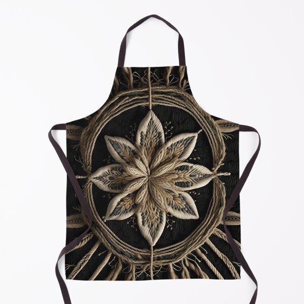 Item preview, brown flower Rope pattern rustic texture country aboriginal style designed and sold by Carlos Gudino.