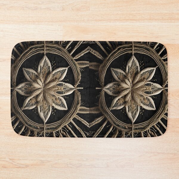 Item preview, brown flower Rope pattern rustic texture country aboriginal style designed and sold by Carlos Gudino.