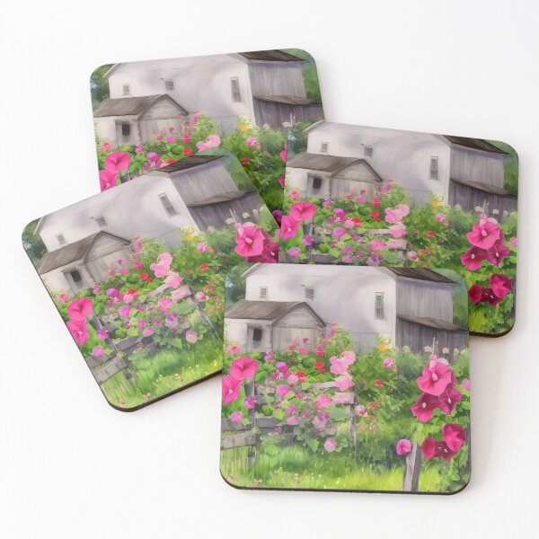 Item preview, Hollyhocks At The Old Homeplace designed and sold by Paw's Arts.